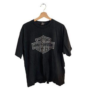 Harley Davidson Black Short Sleeve Tshirt Tee Men's Size XL Harley Logo Motorcyc